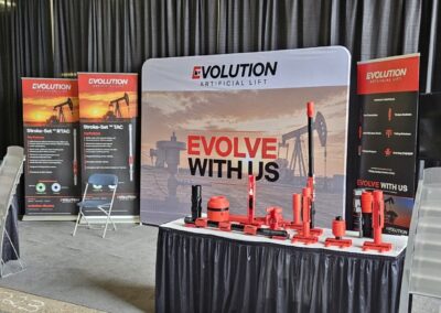 The Evolution Artificial Lift booth setup at the Lloydminster Heavy Oil Show 2026