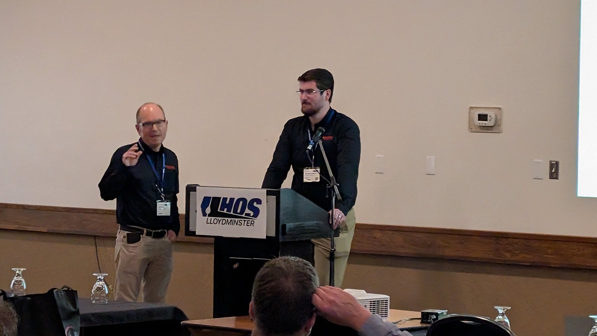 Vern Hult and Ben Gagnon presenting at the Lloydminster Heavy Oil Show 2026